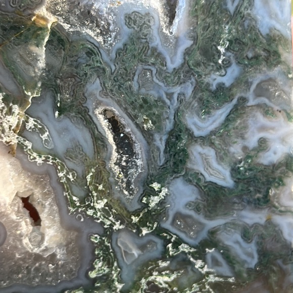 🔥SALE🔥 Moss Agate Crystal Slice With Druzy! - Picture 4 of 5